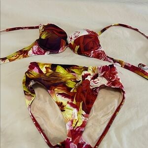 Newport News Red and Yellow Floral Bikini